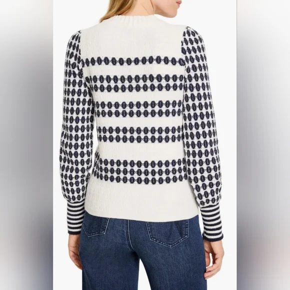 NIC+ZOE NWT Navy and White Crew Neck Sweater Size XXL - Picture 2 of 7